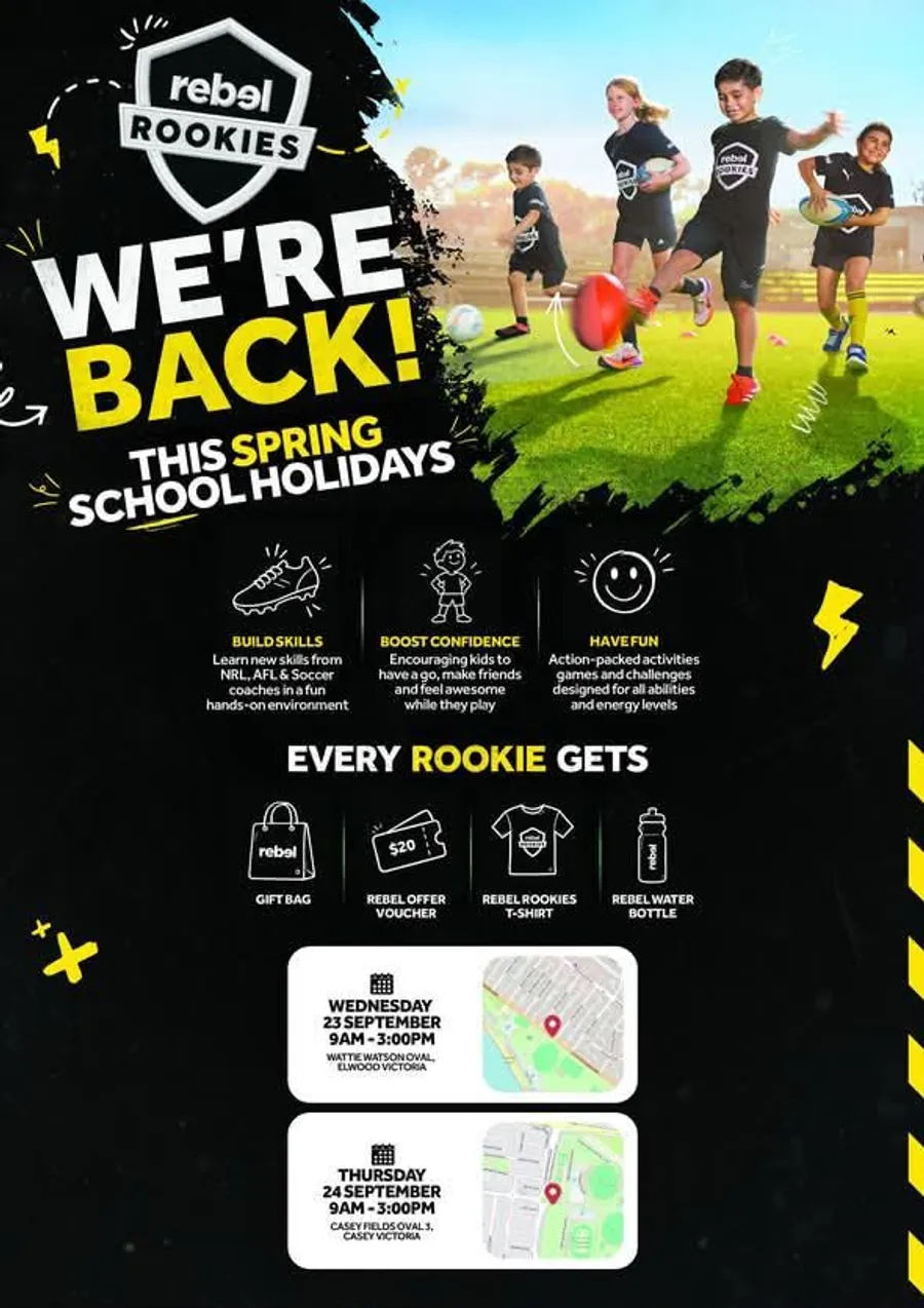 Rebel Sport poster for Geelong Sharks Rugby League Club.